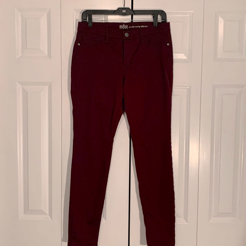 NY & Co burgundy straight leg pants. Size 8